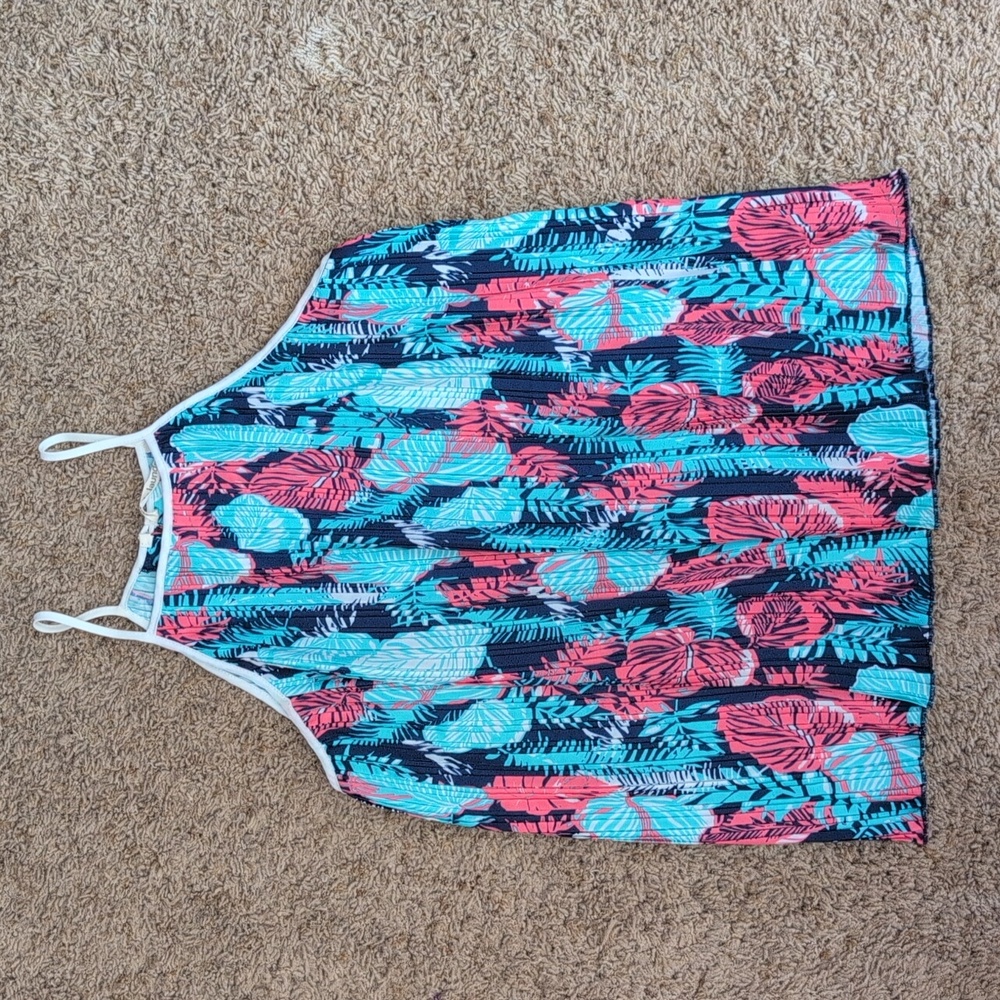 Hippie Laundry Leaf Print Tank Top, Medium